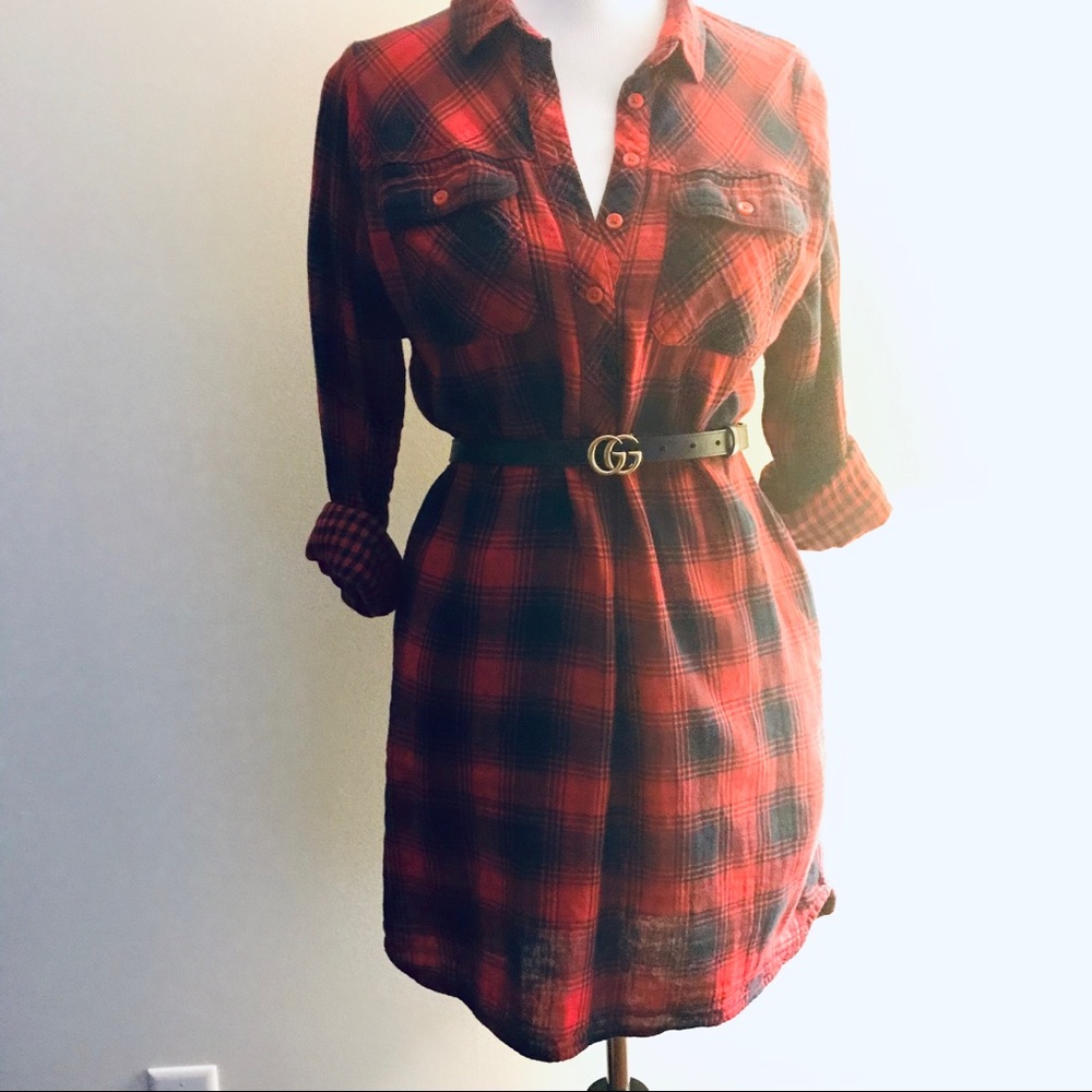 Plaid Shirt Dress